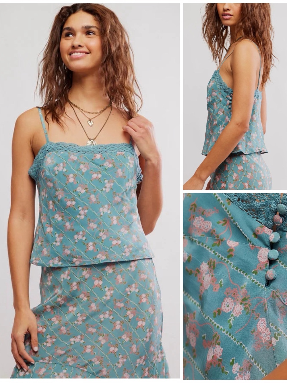 𝓯𝓹 Free People ~ Bali Margot Lace Trim Cami Top